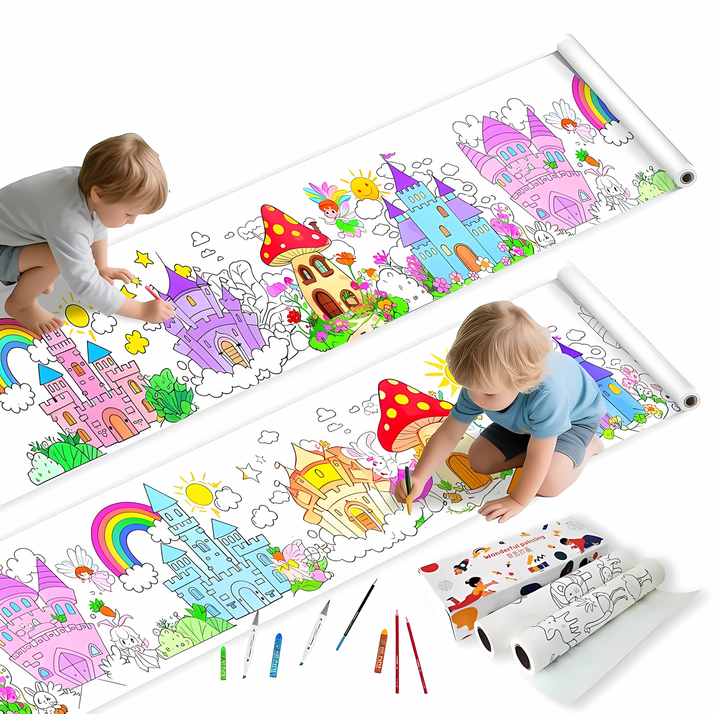 DIY Kids Painting & Drawing Paper Roll – Creative Art Activity for Children (Non-Toxic, Mess-Free, Ages 3–10)