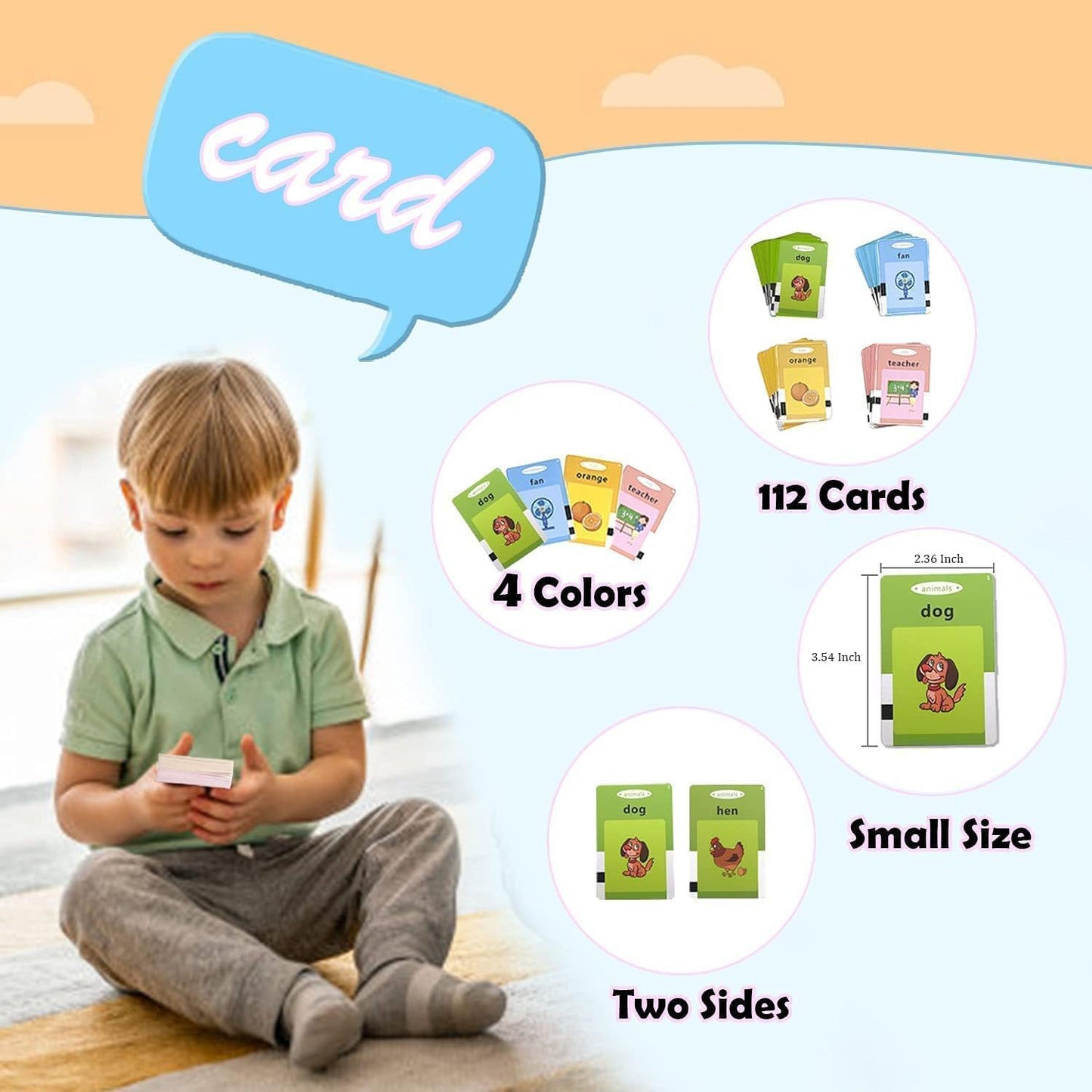 Talking Flash Cards for Kids 2-5 Years | Rechargeable Educational Learning Toy for Toddlers | Cognitive Skill Builder for Boys & Girls | Sound Flashcard Device for Babies
